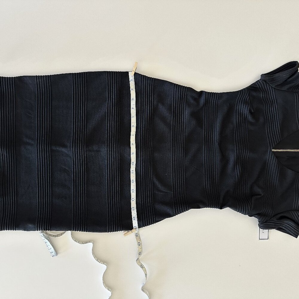 New With Tags Premier Amour Black Dress Zipper V Neck Size 4 Small - Picture 9 of 9